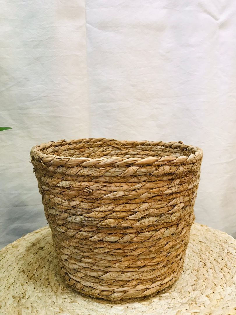 Cesta De Yute 20cm Redonda